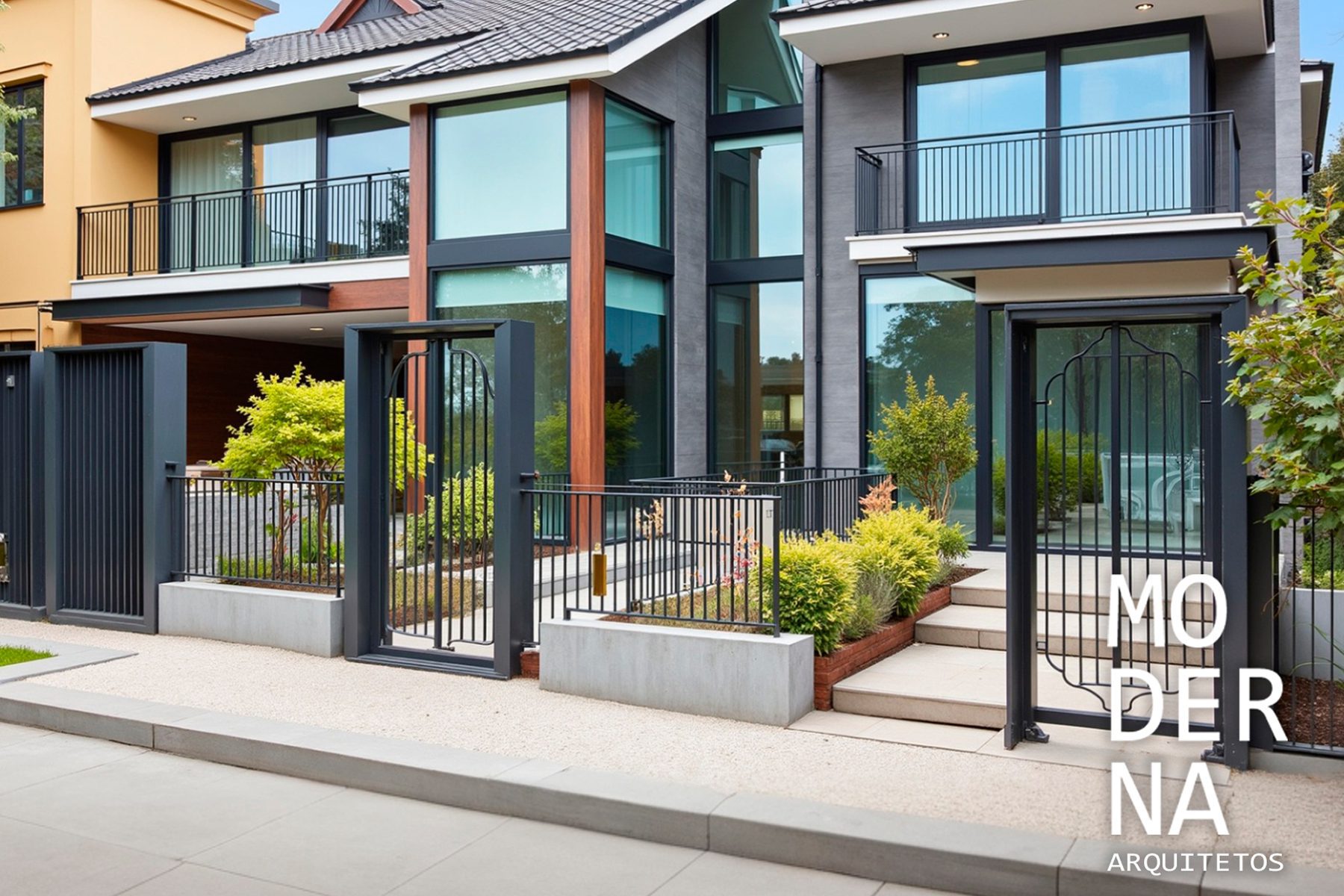 Projeto de arquitetura destinado a área de galeria referente a sessão de projetos de fachadas