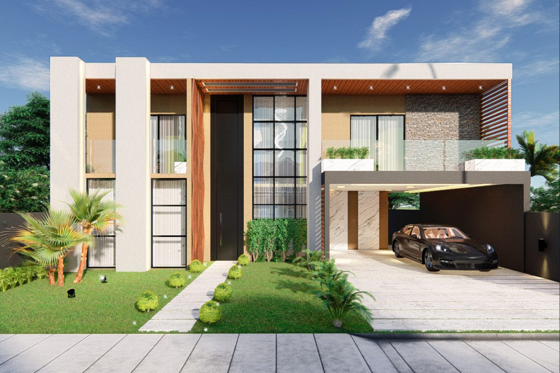 Projeto de arquitetura destinado a área de galeria referente a sessão de projetos de fachadas