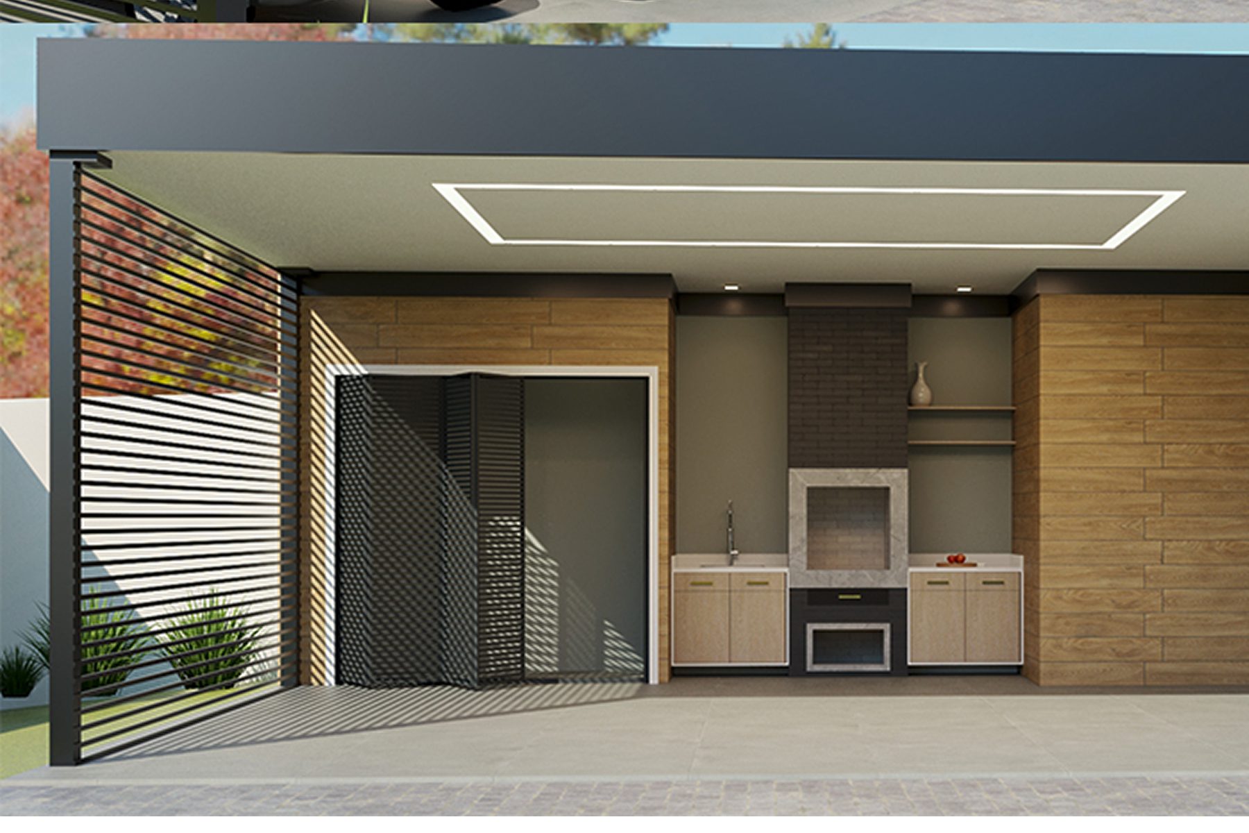 Projeto de arquitetura destinado a área de galeria referente a sessão de projetos de area externa